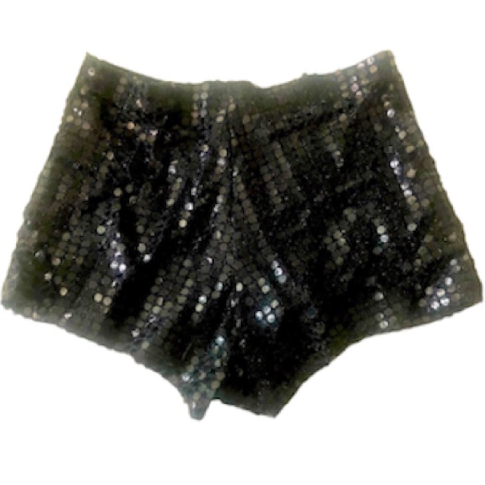🌞 Frederick’s of Hollywood vintage black sequin high waist booty shorts women S